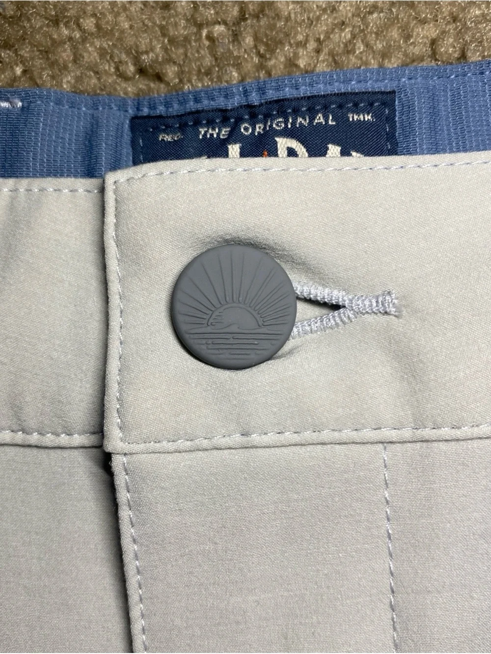 Faherty All Day Shorts Mens 33 Silver Chino Stretch Performance Casual Pockets
